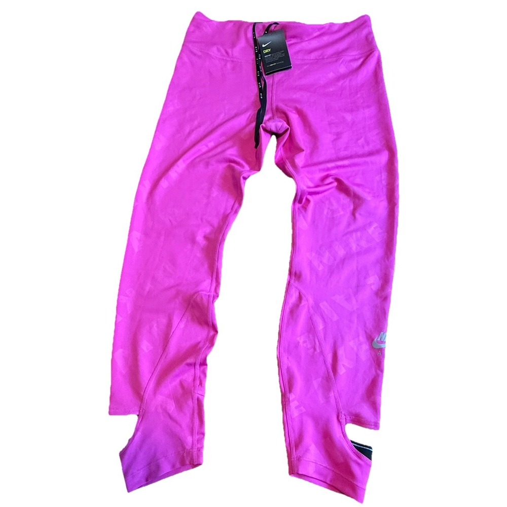Nike Air Dri Fit women's Running Leggings Pink XL Gym Yogo Athletic AOP NWT‎